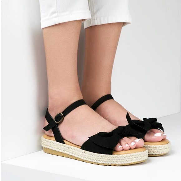 Shoes - SALE 2 X $20 Bow band espadrille sandals